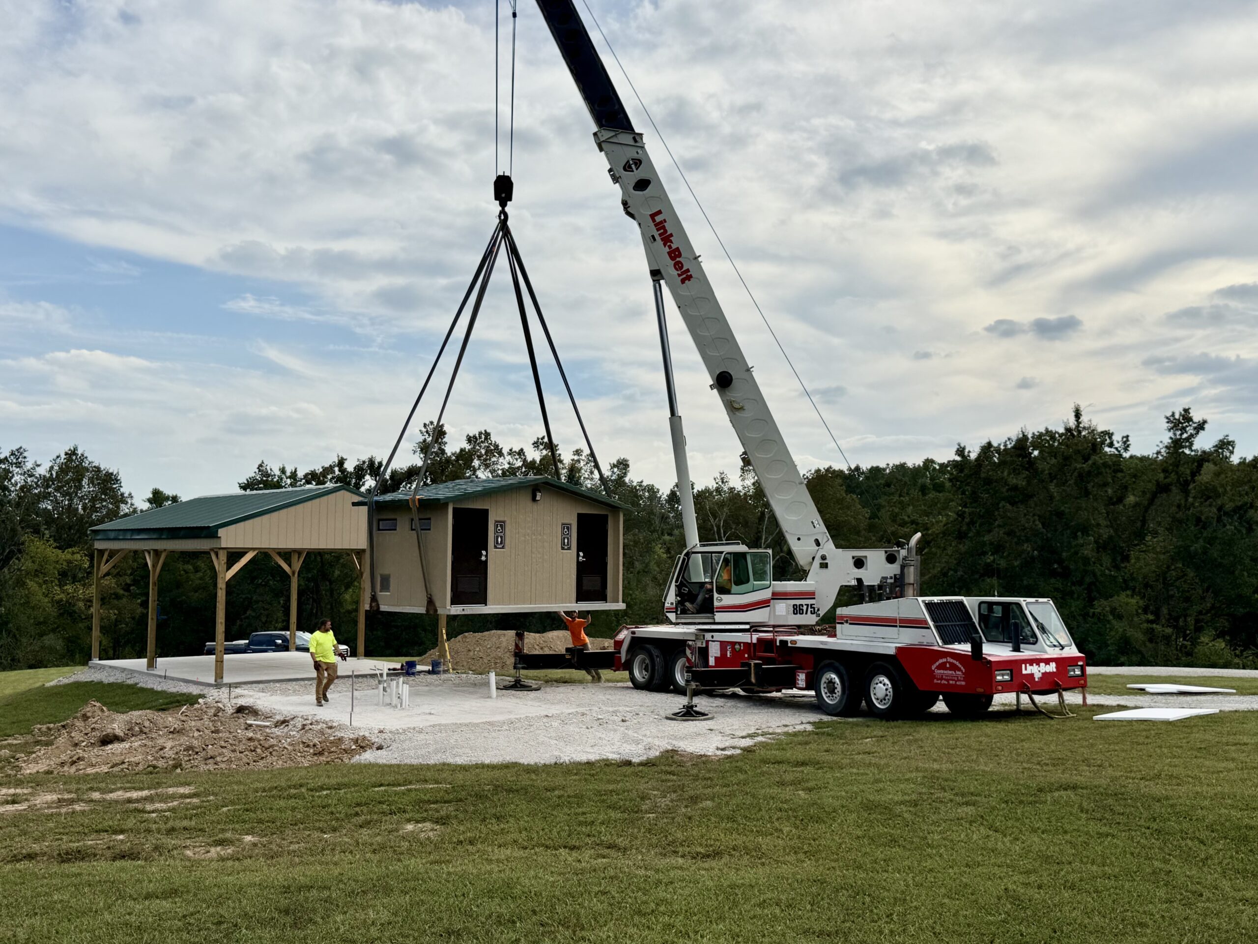 Commercial exterior and covered drive construction